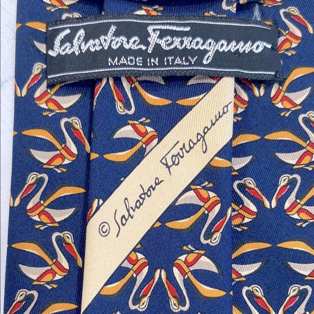 Authentic Salvatore Ferragamo Animal Print Silk Tie